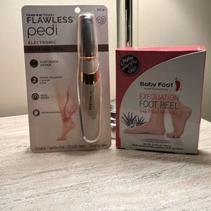 Finishing touch electronic pedicure tool and Baby Foot Exfoliation foot peel
